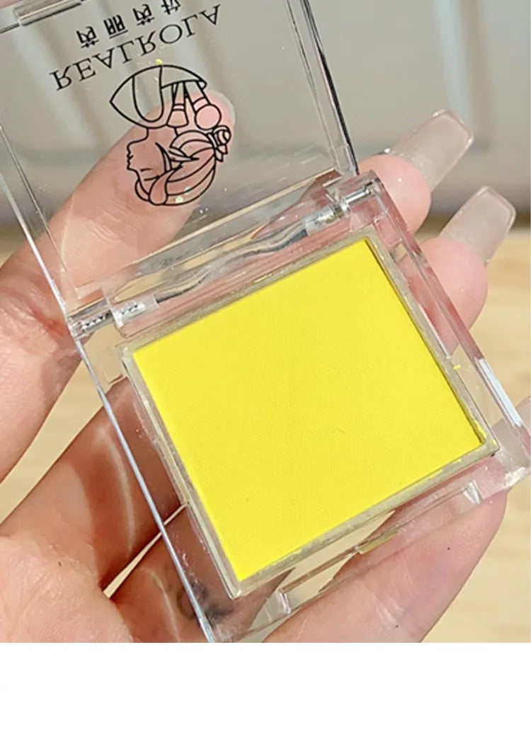 Matte Green Yellow Monochrome Eyeshadow Palette Natural Color Rendering Powder For Delicate Eye Contouring Brightens Makeup