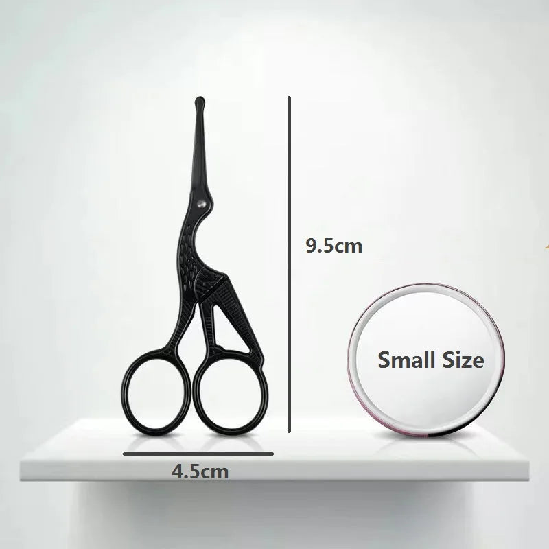 Hair Scissors Professional Beauty Scissors Facial Stainless Steel Mustache Nose Hair Beard Eyebrows Eyelashes Trimming Clippers