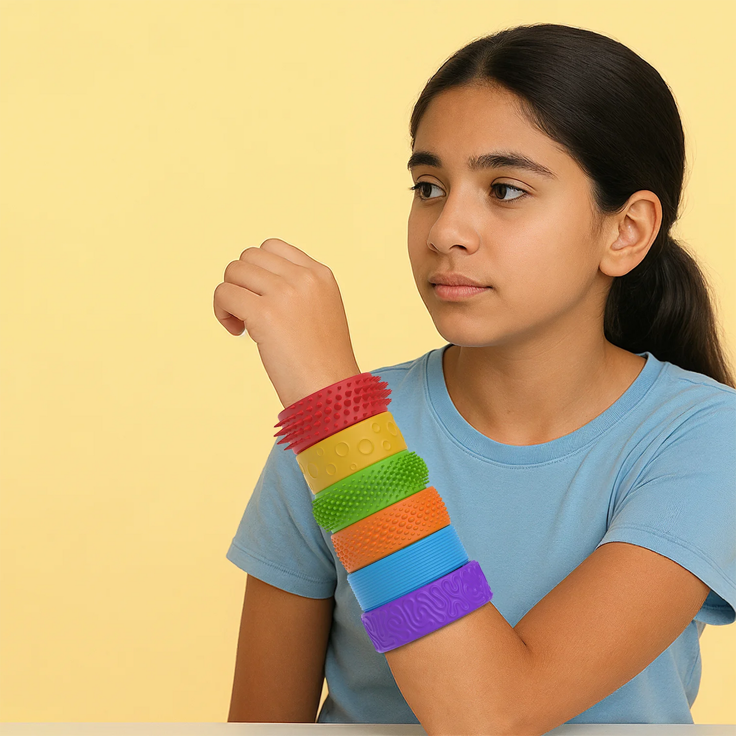 6PCS Fidget Toys Slap Bracelets Sensory Toys with Autism Textured Anxiety Relief Items for Adults Calm Down Classroom Toys