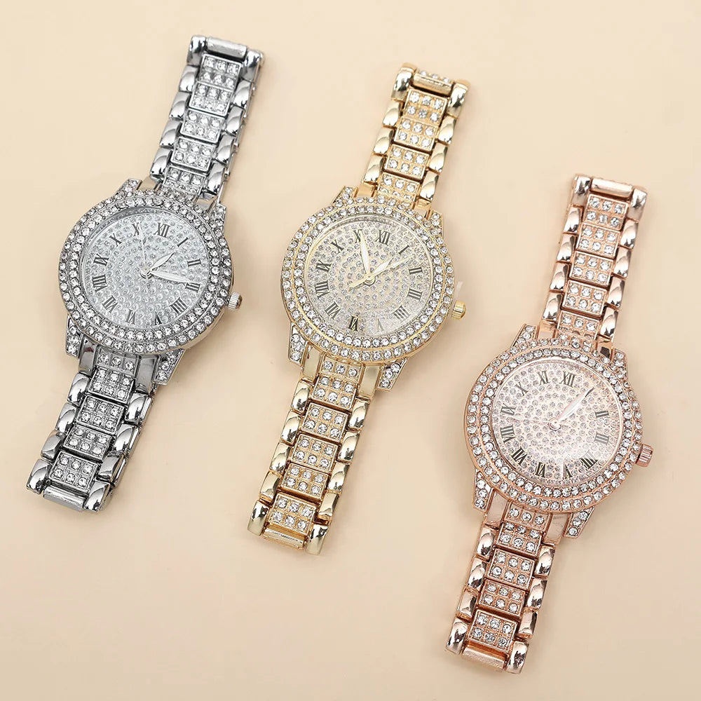 Luxury Full Diamond Watches For Men Top Brand Hip Hop Iced Out Arab Number Watch Men Fashion Steel Waterproof Clock Dropshipping