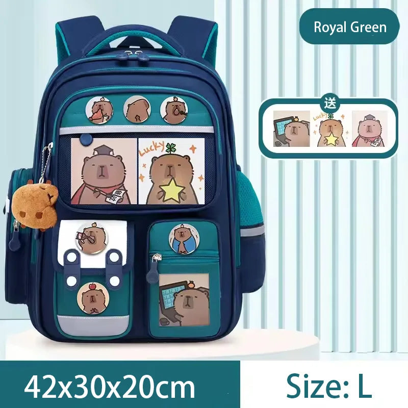 Capibara Student Schoolbag, Large-capacity Children Backpack.Girl Boy Kids Back To School Book Bags