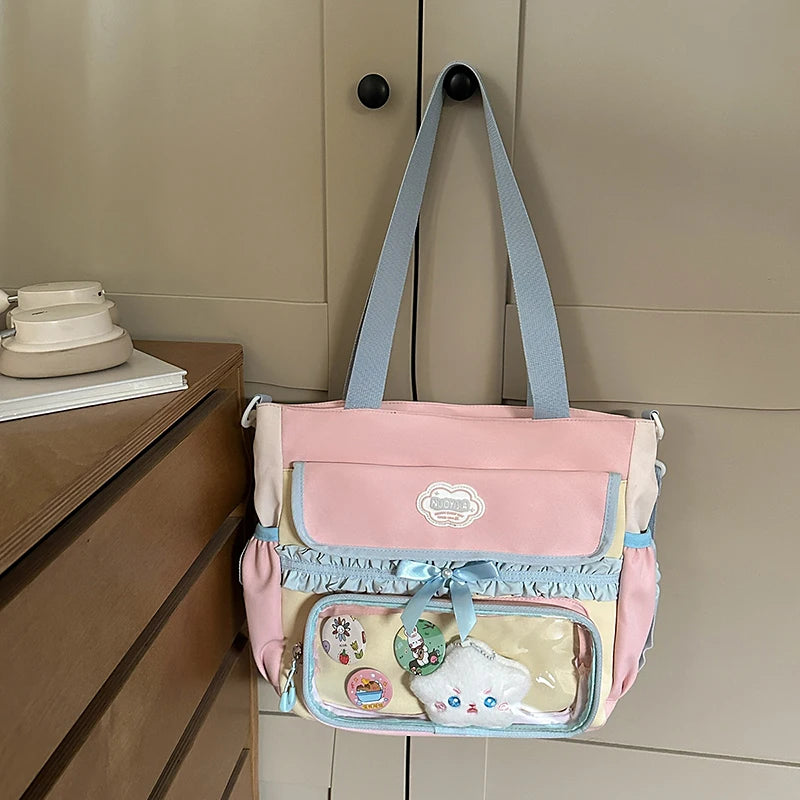 Large Capacity Children's School Bag Set for Girls Primary And Middle School Double Shoulder Backpack Sweet College Style