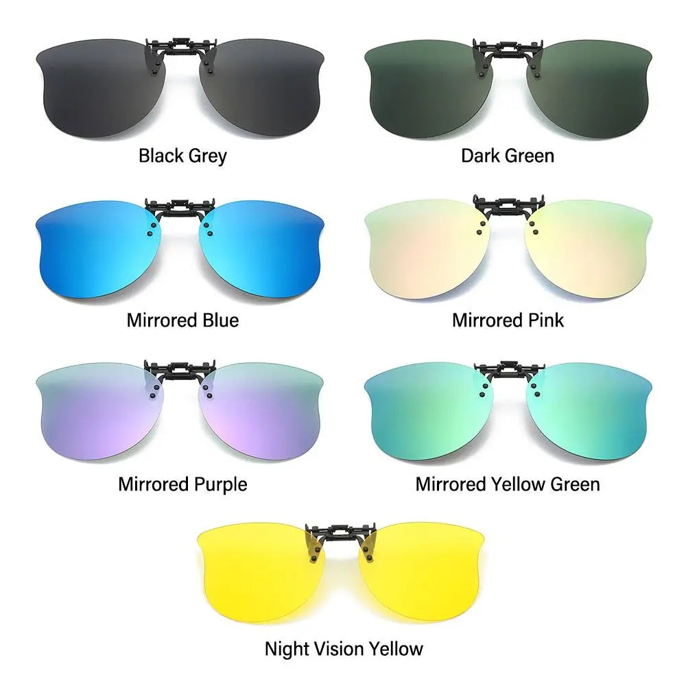 Polarized Clip On Sunglasses Over Prescription Glasses Ultra-Light UV400 Flip Up Sun Glasses Cat Eye Convenient Shades