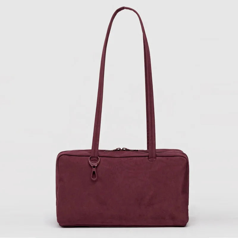 Ladies' Bowling Tote Bag  Nylon Shoulder Bag Large Capacity Simple Versatile Ultralight Zipper Commuting Travel Bag