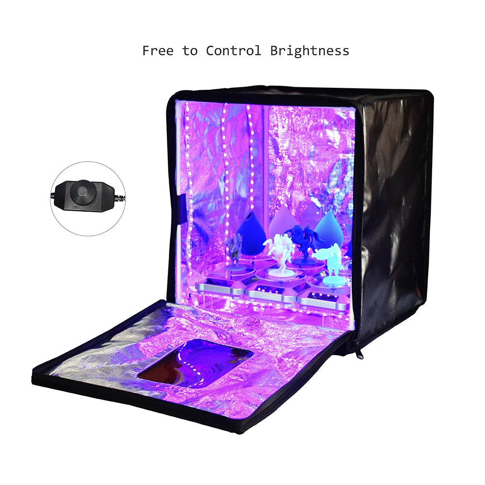 FUNGDO UV Resin Curing Box DIY Curing Enclosure 405nm UV Light Cabinet  with Solar Turntable for Curing LCD SLA DLP 3D Resin Pro