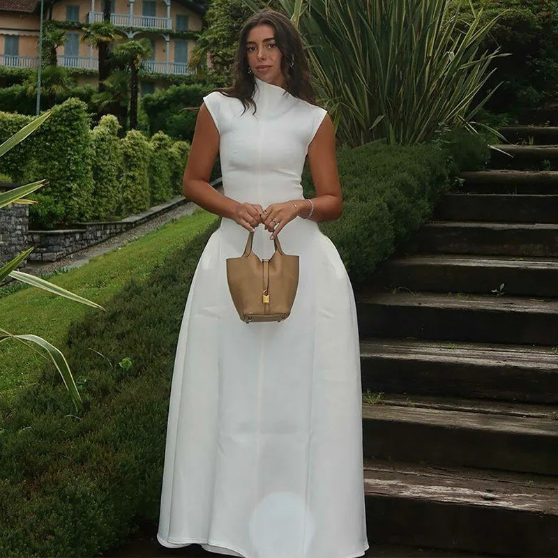 Evening Dress Dresses 2025 Woman Vestidos A-line Women's Clothing Solid Color Sleeveless Party Prom Banquet Temperament Elegant