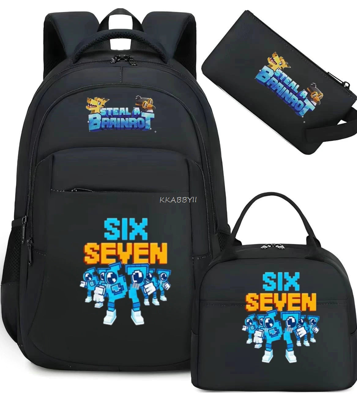 Steal A BrainRot Backpack with Lunch Bag for 67 Six Seven Teenagers Student School Bags Casual Comfortable Travel Set