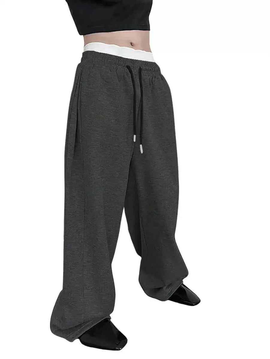 2025 New Korean style Sweatpants Sport Pants Men Running Pants Spring Summer Loose Casual Sweat Pants Straight Jogging Pants Men
