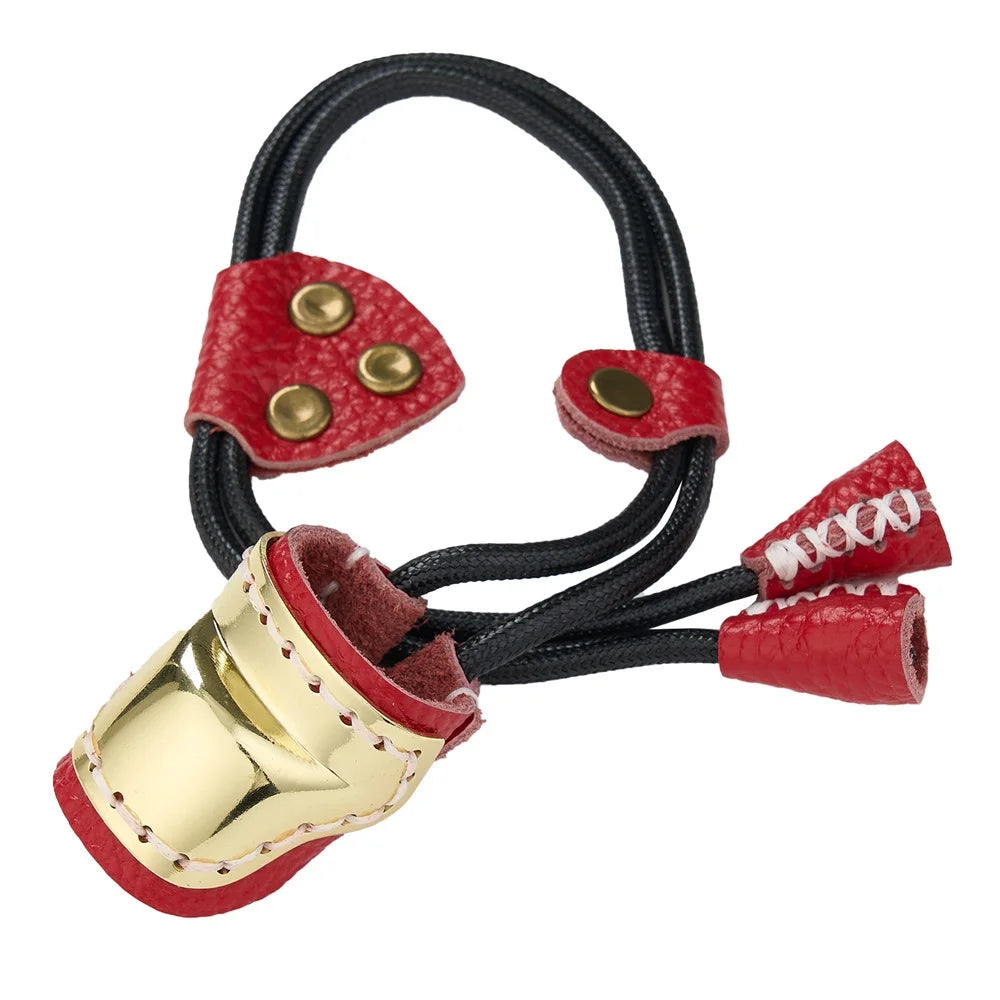 Archery Protector Gear Traditional Bow Cowhide Copper Thumb Ring Finger Guard