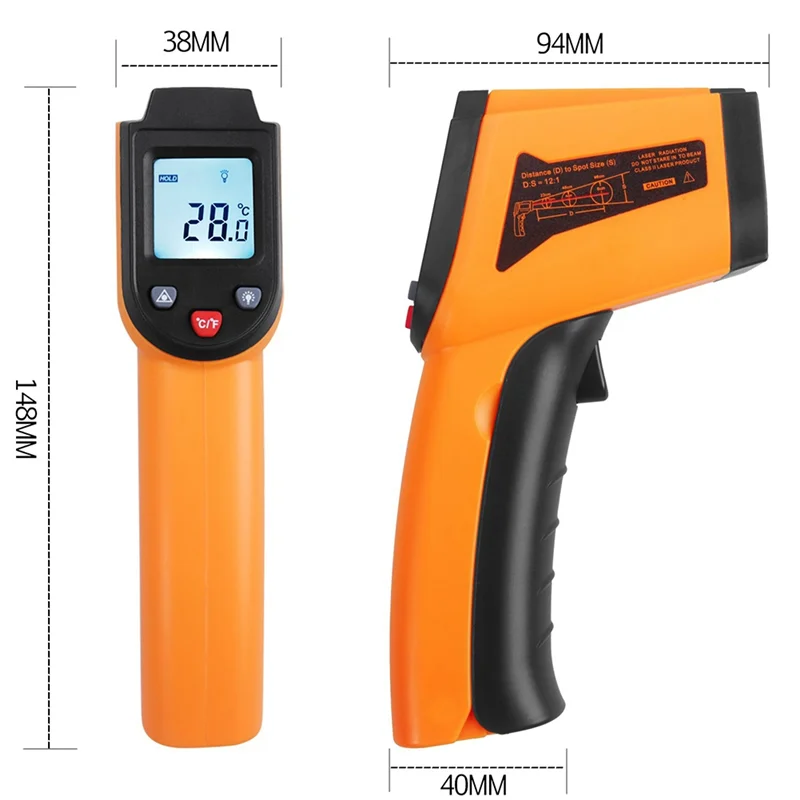 B84B-Infrared Thermometer For Kitchen-Digital Laser Temperature Measurement-50° C To 400° C(-58° F To 752° F), For Objects And W