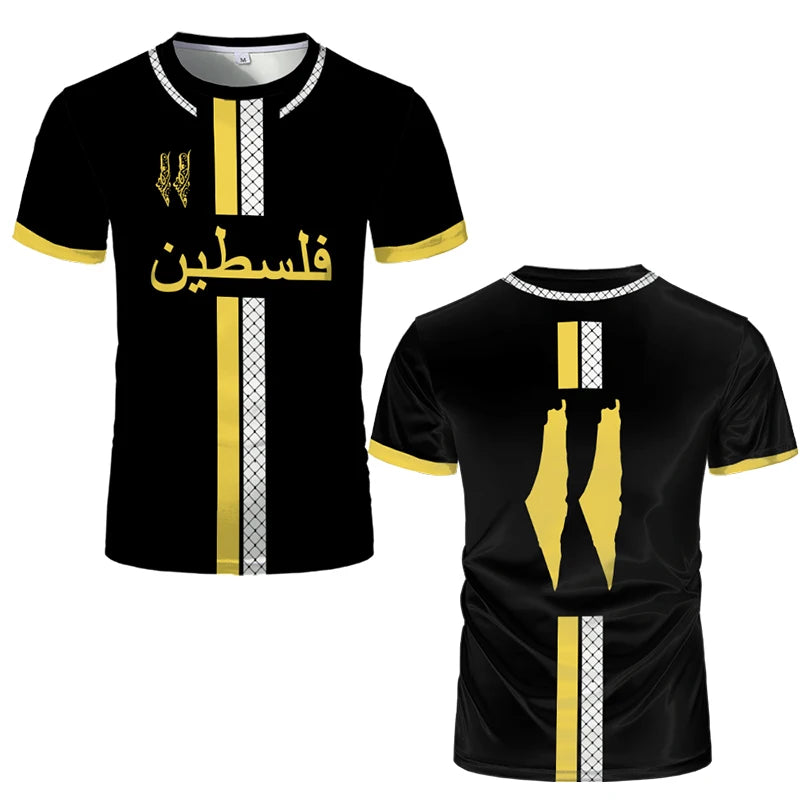 Palestine Football Jersey Men Women T Shirts Luxury Digital Print Soccer Uniform Summer Palestinian Flag Oversize Kids/Adult Top