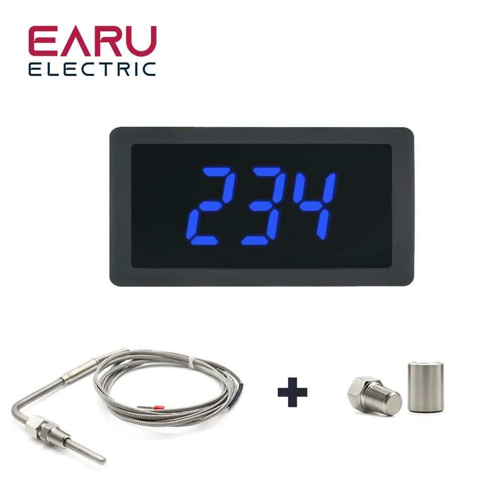 LED Digital Thermometer With EGT Temperature Sensor Weld Bund Combo Kit In Fahrenheit Celsius Adjustable Universal Use PT100 K