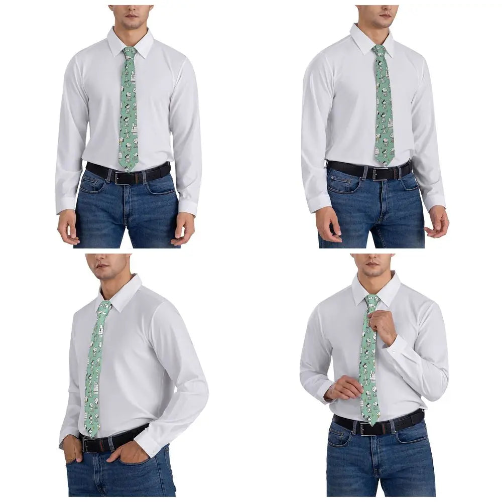 Personalized Fashion S-Snoopys Neckties Men Silk Cartoon Office Neck Tie