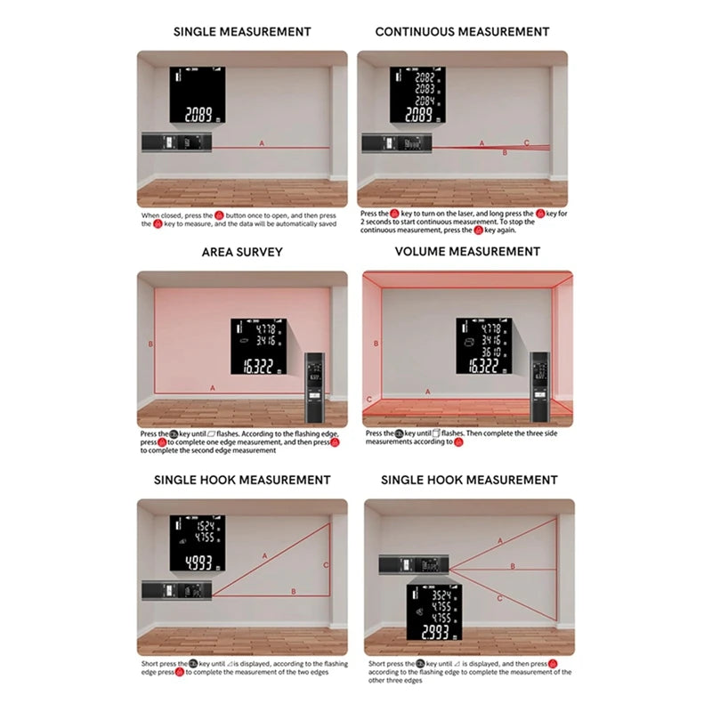 A69edistance Meter Handheld Finder ±2Mm High Precision Digital Mini Distance Measuring Meter Indoor Measurement Device
