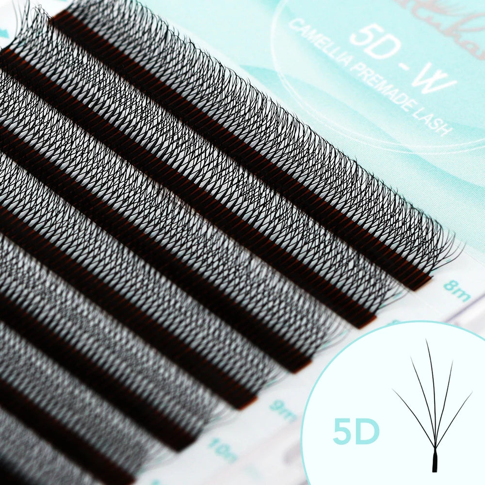 NATUHANA Camellia 3D/4D/5D W-Shape Lashes C/D/L/LU Curl Premade Fan Eyelashes Extension Soft Lightweight Eyelash For Wholesale