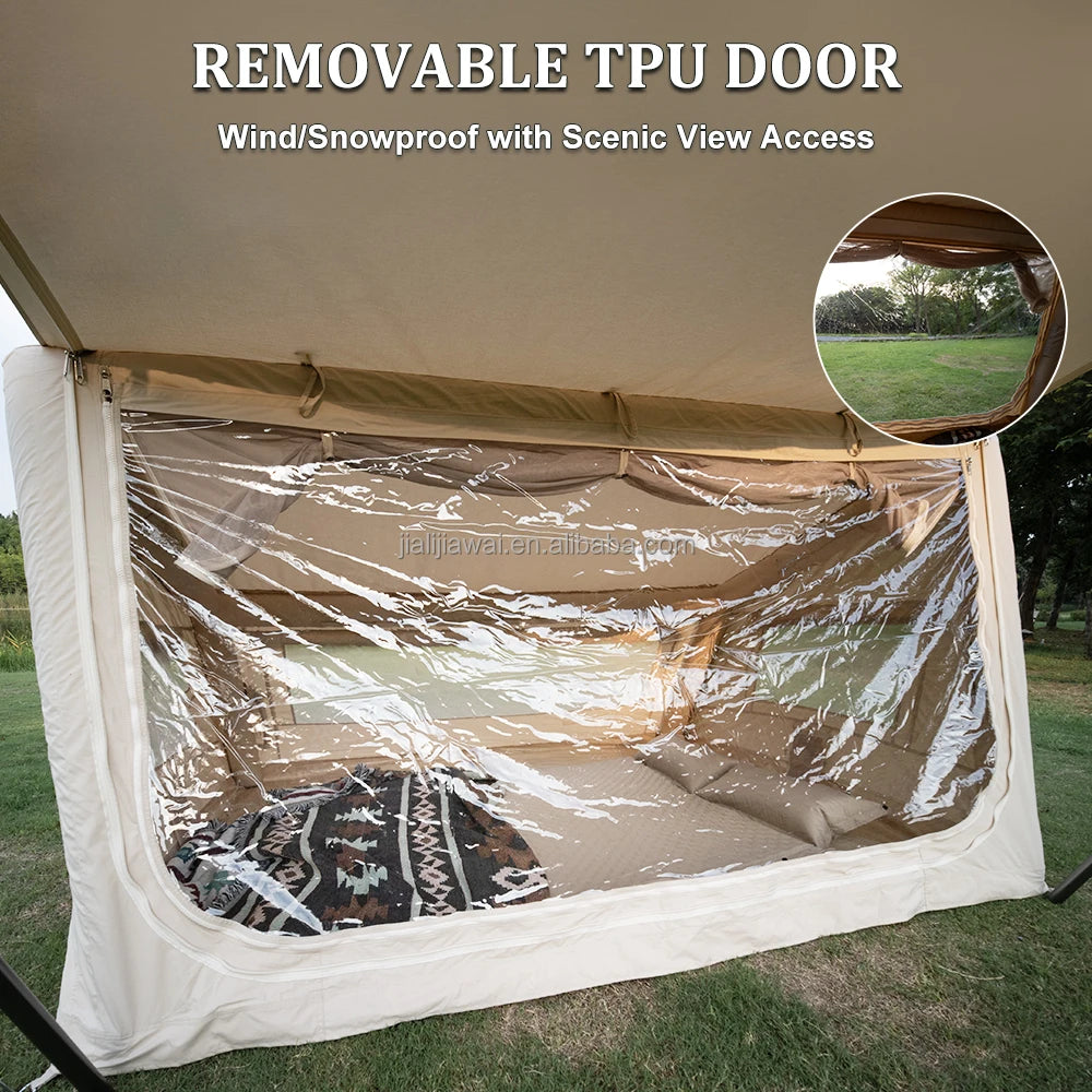 New 4.5㎡ Inflatable Tent for RV, Oversized TPU Transparent Windows Panoramic Views, Waterproof Durable Fabric Camping
