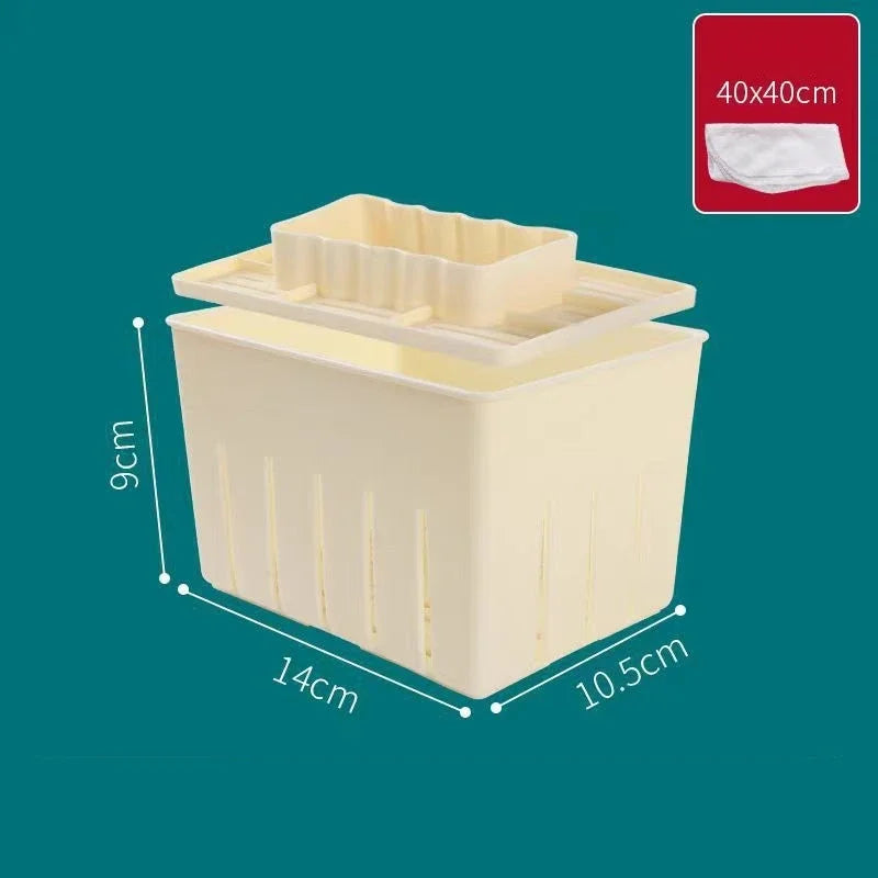 DIY Plastic Tofu Press Mould Homemade Tofu Mold Soybean Curd Tofu Making Mold With Cheese Cloth Kitchen Cooking