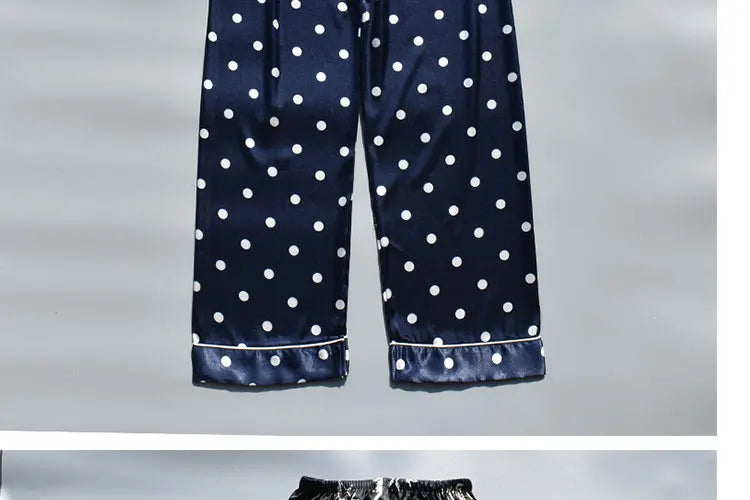 Pajama Pants For Women Silk Satin Trousers Stripes Thin Loose Plus-size Ice Home Pants Night Wears Sleep Bottoms For Female