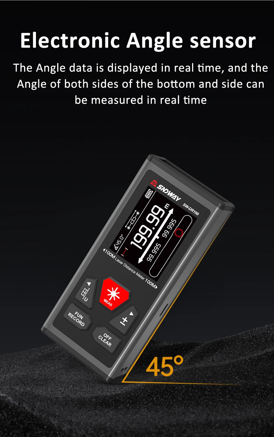 SW-DR/DG Series 2 Way Laser Measure Meter Rangefinder Red/Green Laser Distance Meter 60M/100M Digital Rechargeable Range Finder