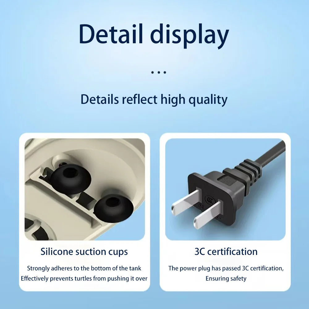 Turtle Tank Waterfall Filter Low Water 3-In-1 Suction Purification Recirculating Filter Box Fecal Clean Up
