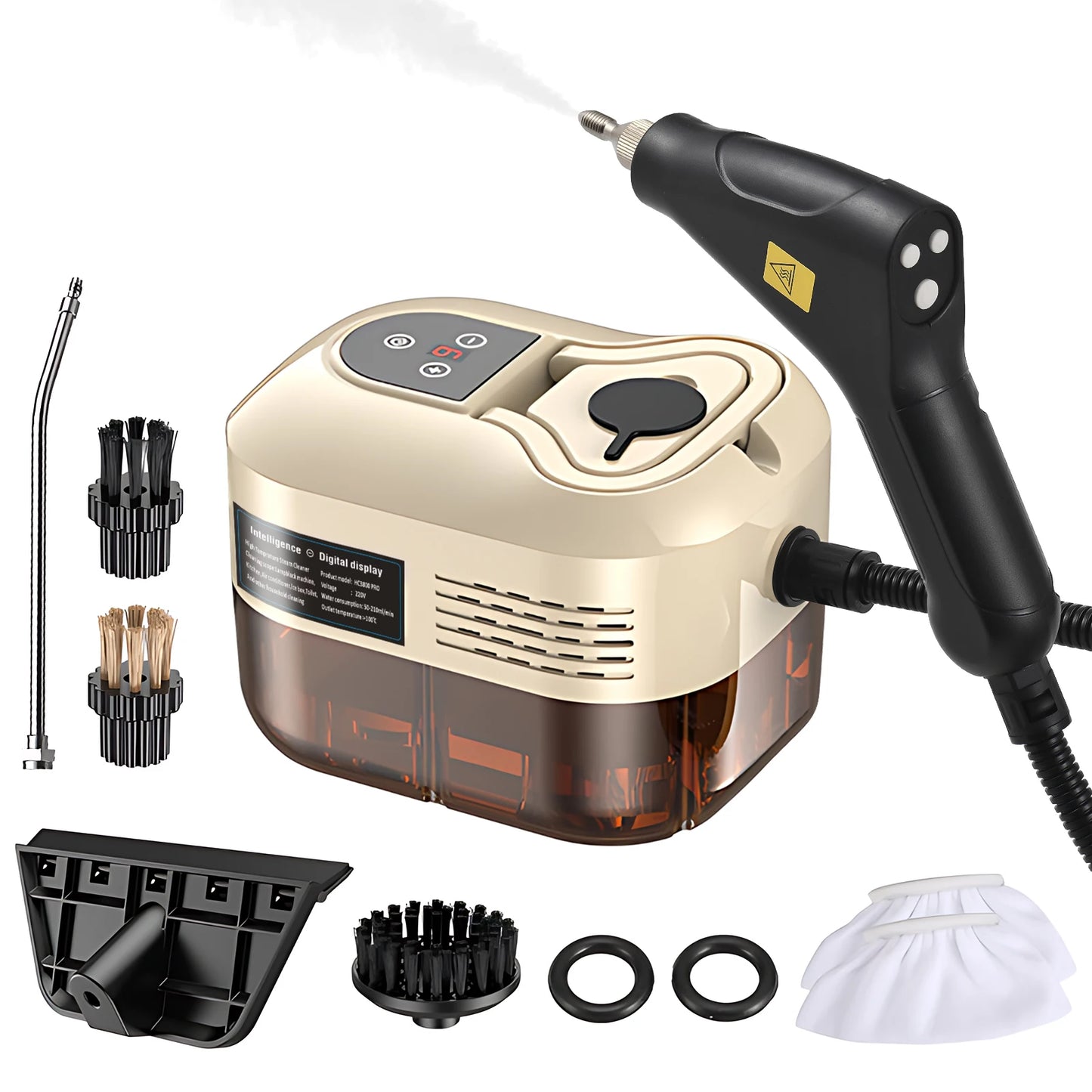 Handheld Steam Cleaner 6 Levels Adjustable 105℃/221℉ Deep Cleaning Steamer 1200ml Water Tank High Temp Steam Cleaning Machine