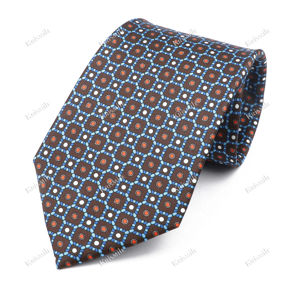 New Design Bohemian Style Necktie For Men Silk Touch Soft Blue Red Yellow Necktie Fit Wedding Party Business Office Accessory