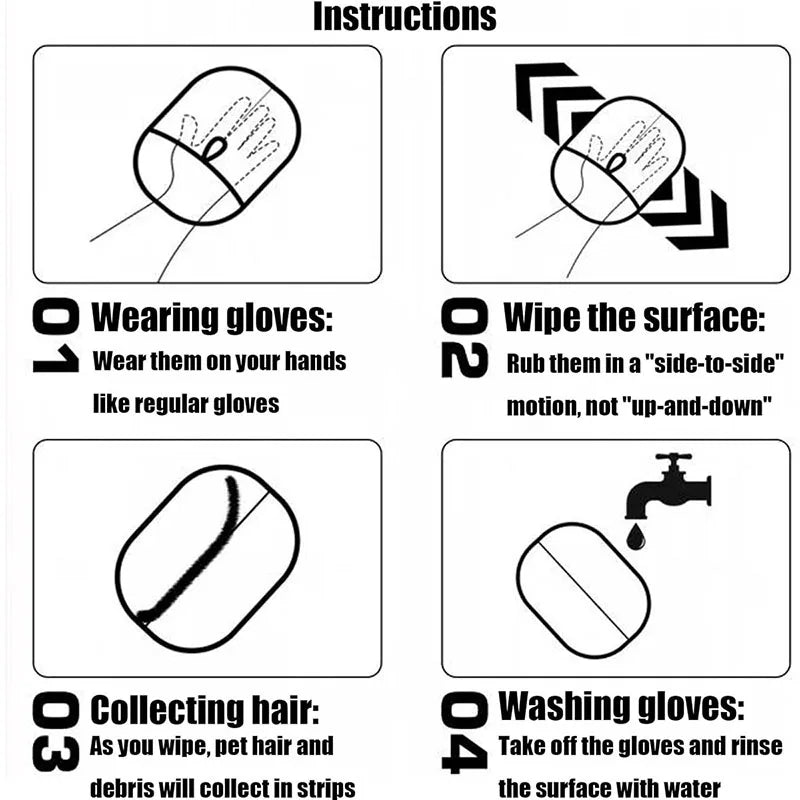 New pet hair removal tools reusable gloves, pet double-sided beauty gloves, carpet removal pet fur hair pet supplies