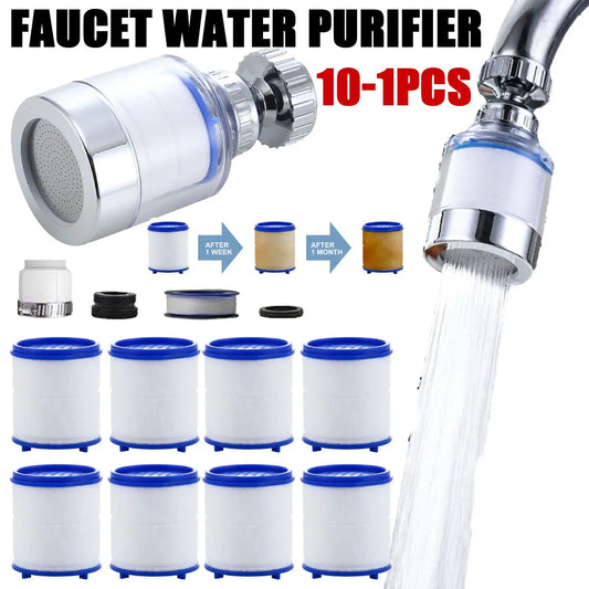 Faucet Water Clean Filter Purifier 360 Degree Rotating Anti-splash Filter Element Water Saving for Household Kitchen Bathroom