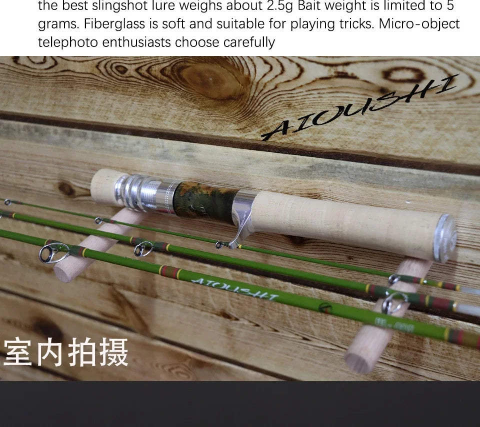 Trout fishing rod AIOUSH-FRP, versatile ejection tip, 1.45 meters long, ideal for traveling and transportation, extremely soft