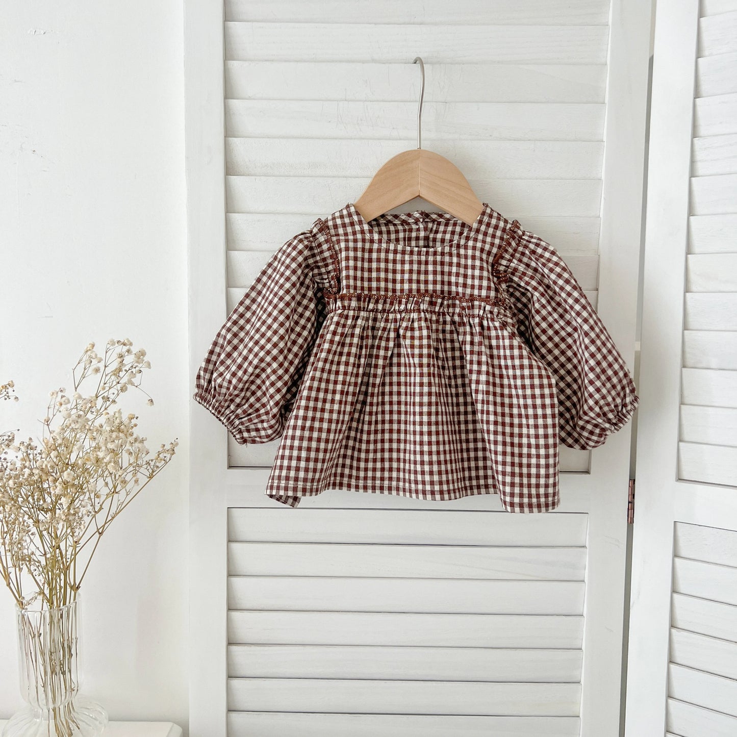 Baby Cotton Clothing Sets 0-2Yrs Autumn New Baby Girl Clothes Set Plaid Tee And Bloomer 2pcs Toddler Kids Vest + Shorts Suit