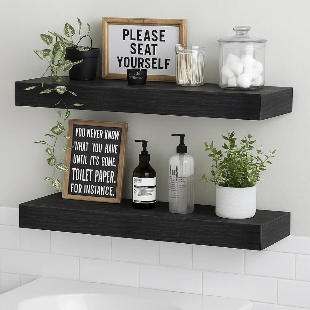 Solid Wood Solid Wooden Floating Shelves Wall Mounted Storage Rack Wall Mounted Bookshelf Floating Design Book Shelf