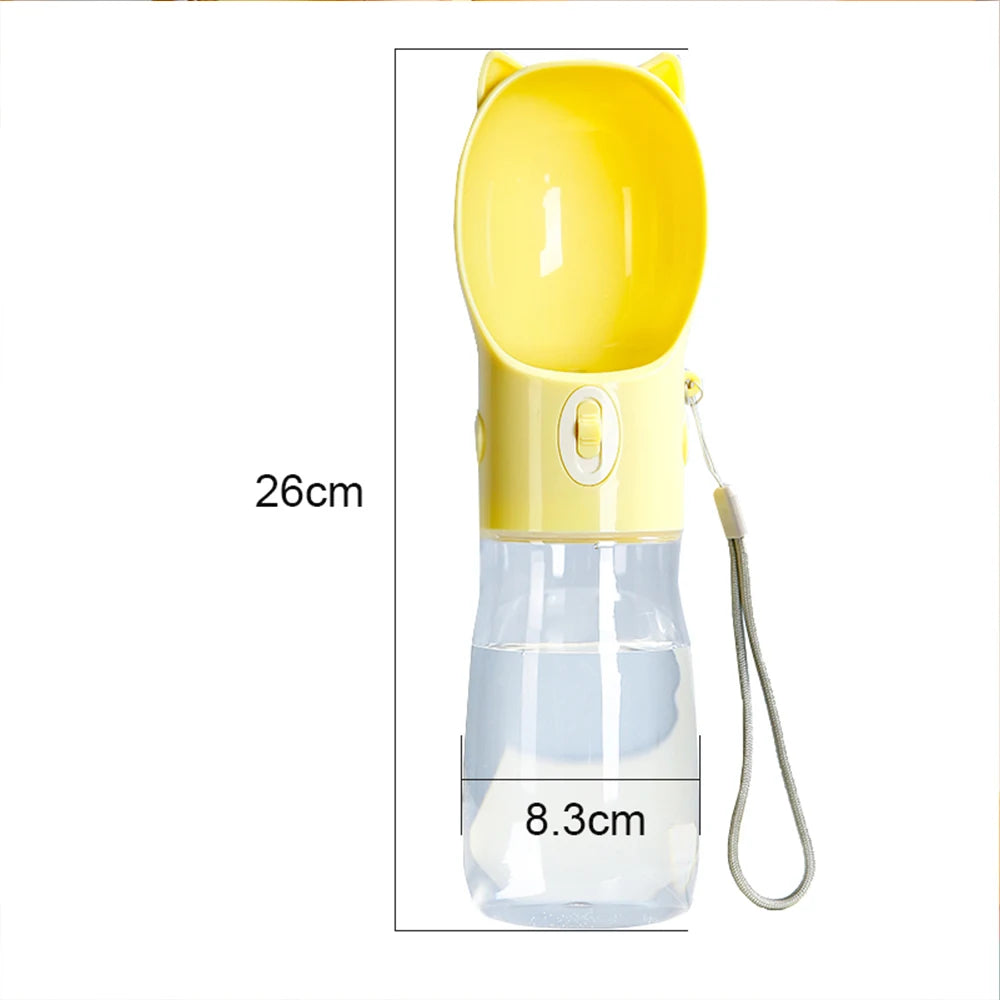 Portable Pet Drinking Bottle Dispenser Outdoor Walking Puppy Water Cup Bowls For Small Large Dogs Cat Kitten Ear Design Supplies