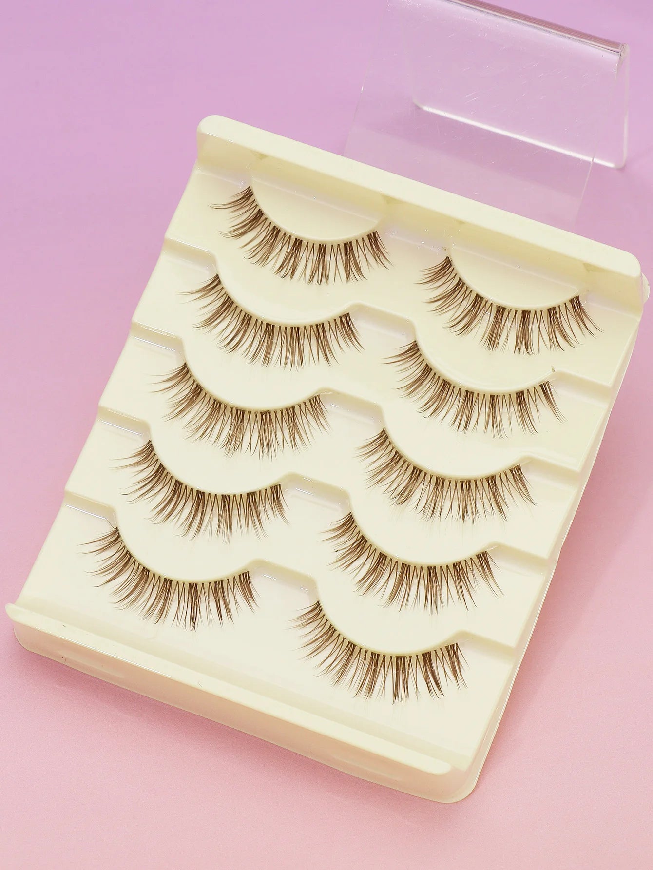 5/7/10 Pairs brown DIY Lashes Natural Clear Eyelash Volume Natural Eyelashes Soft Cross Cat Lashes Extended Outer Corner Eyelash