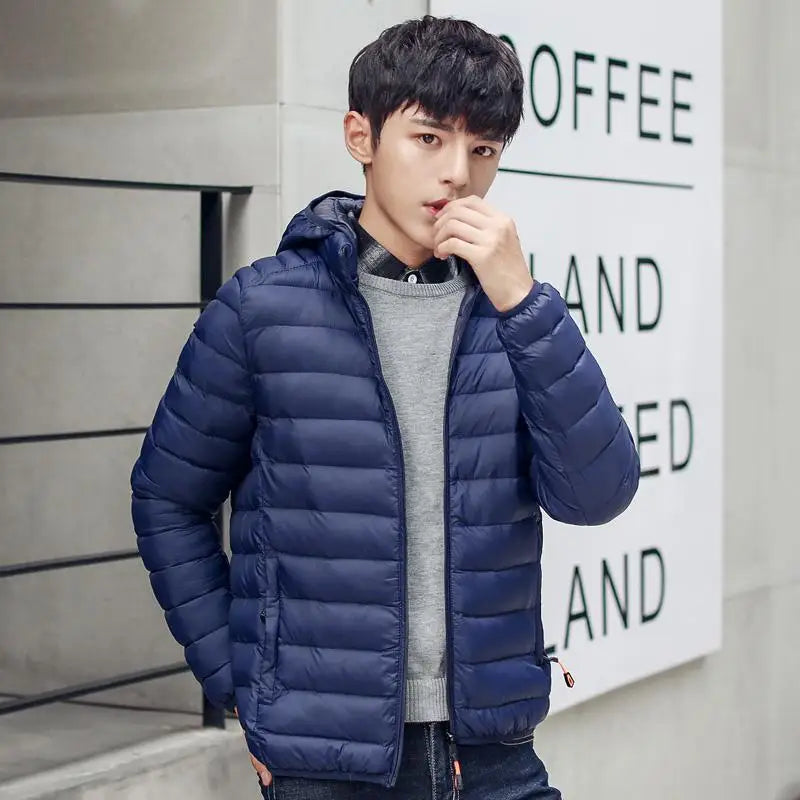 Men's Lightweight down Cotton Jaet ort Sle Casual Hooded Coat Haome Cotton Outerwear Winter New Arrival