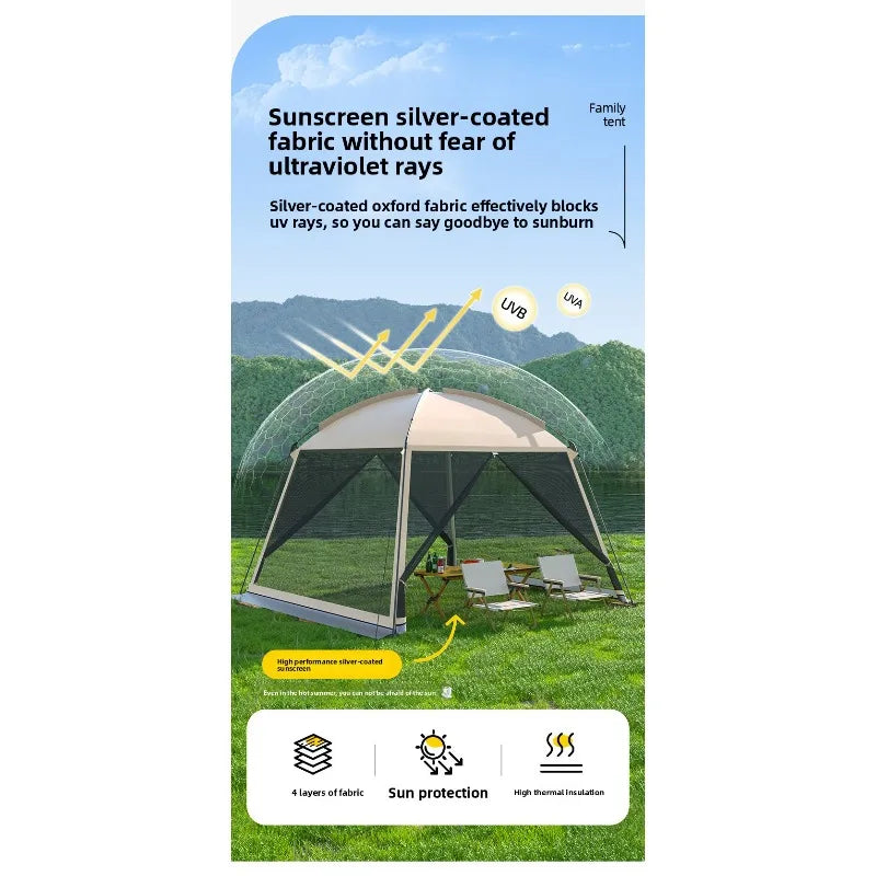 Large Outdoor Tent Canopy Sunshade Screen Gazebo Portable Mosquito Proof Camping Shelter