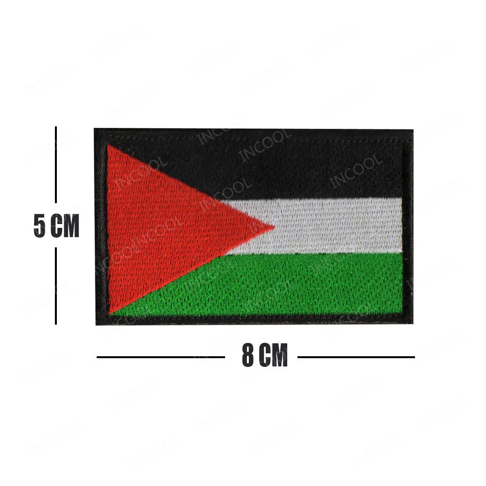 Palestine Flag Embroidered Patch PVC Rubber Palestinian Patches Appliqued Shoulder Patches For Clothing Backpack
