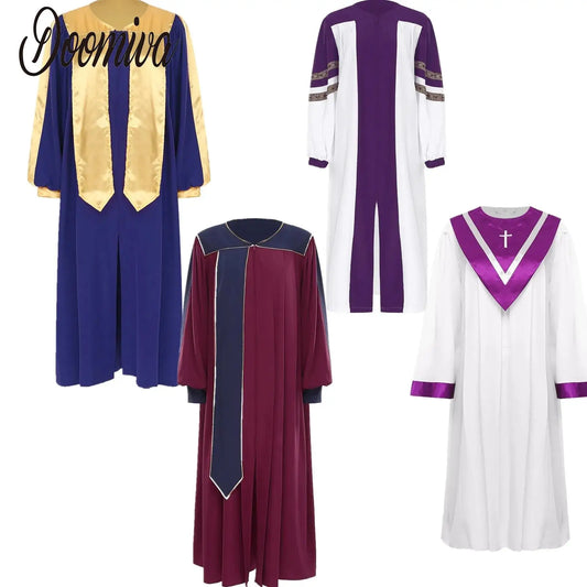 Womens Church Clergy Loose Choir Robe Dress Priest Preacher Dresses Baptism Confirmation Officiant Costume Praise Worship Dress