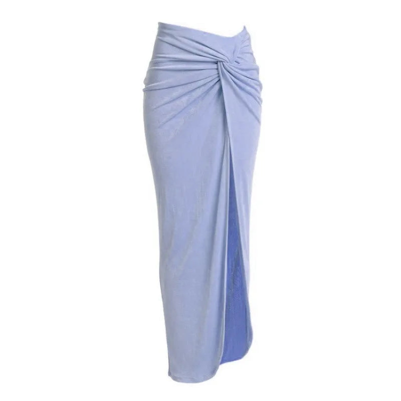 One-Piece Swimsuit and Skirt Blue Swimwear Bikini Female Vocation Bathing Suit Beachwear Beach Dress Sarong