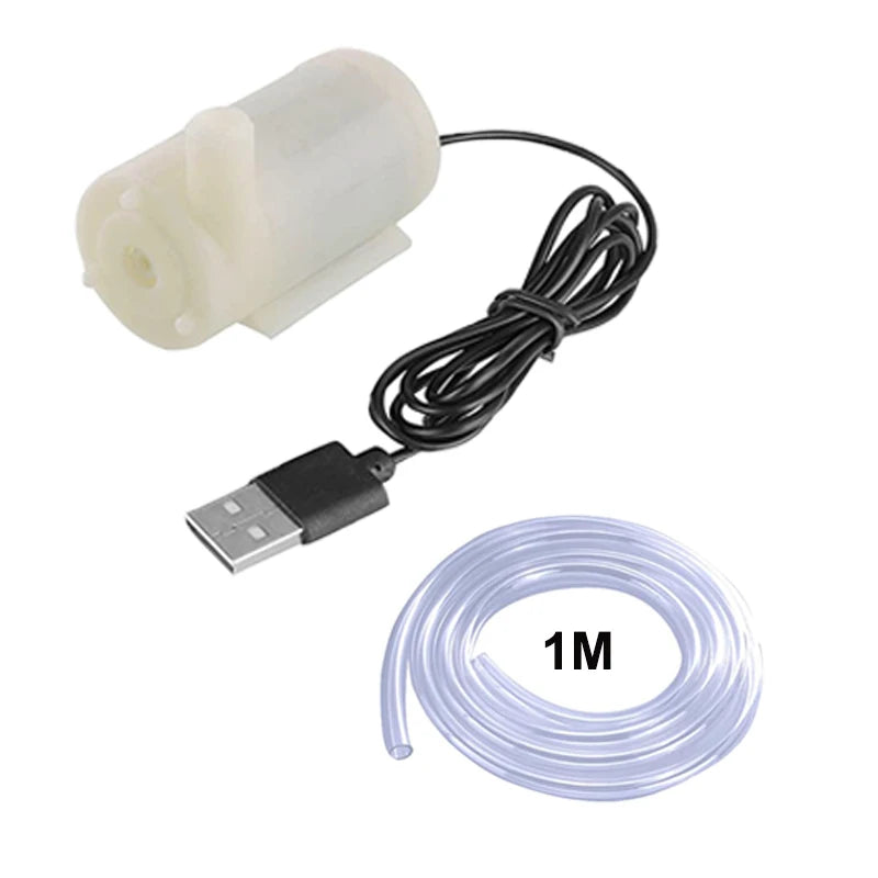 USB Submersible Pump Silent Micro Water Pump 3V 5V DC Low-voltage Portable Water Pump Suitable for Fish Tank Fountain Aquariums