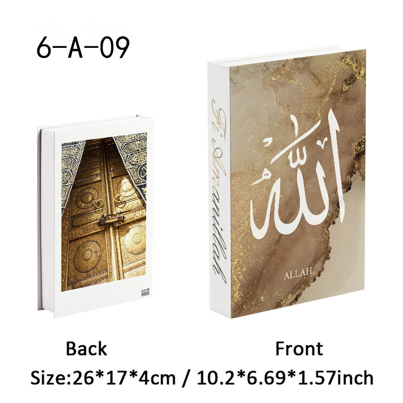 Islamic Mosque Kabaa Luxury Fake Book Home Decor Decorative Books Storage Box Simulation Book Coffee Table Interior Decoration