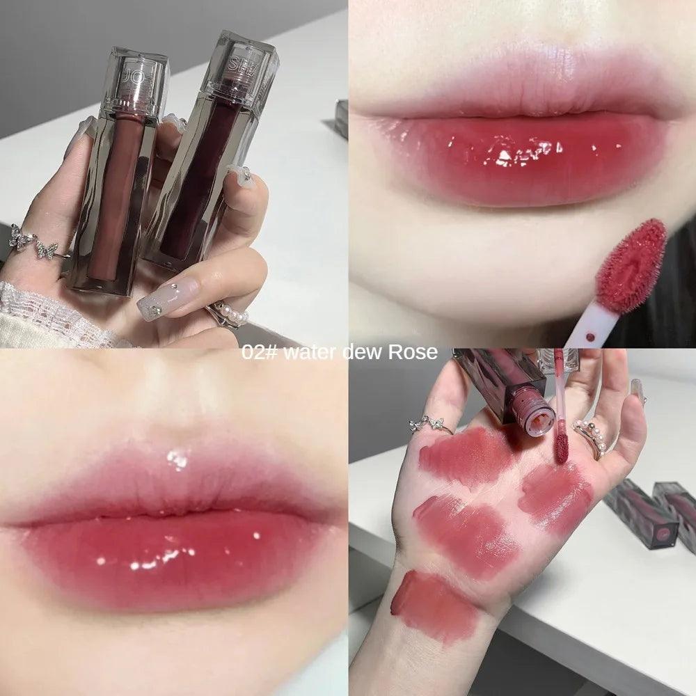 Moisturizing Mirror Lip Glaze Waterproof Sweatproof Long Lasting Lip Gloss Non-stick Cup Easy To Apply Liquid Lipstick Cosmetics