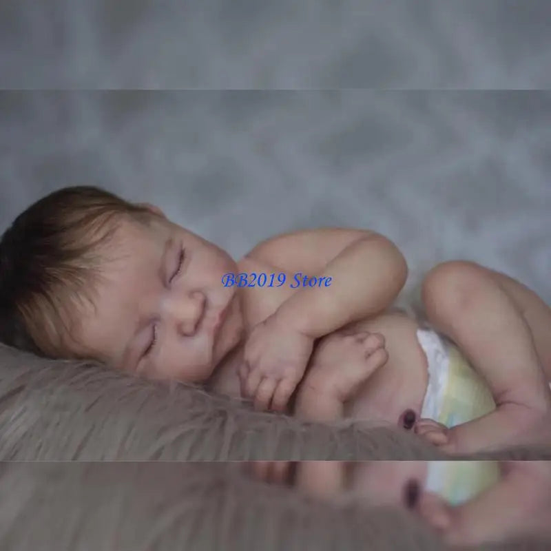 Q0KB 18-inch Reborns Baby Doll Newborn Boy Girl Realistic Sleeping Infant Soft Silicone Full Body Babies Toy Gift