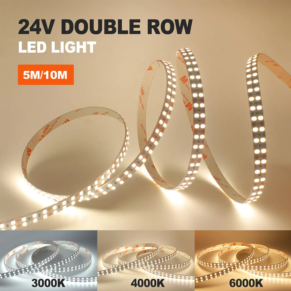 LED Strip Light RA98 5mm 8mm PCB 5m 10m 24V 2835 120 240 LEDs Flexible Adhesive Tape 2700K 3000K 3500K 4000K 5000K 6000K Decor