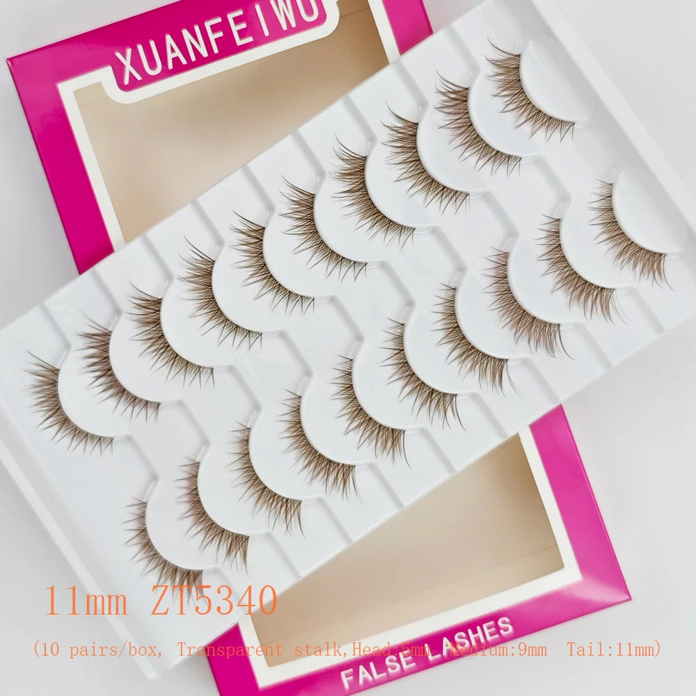 Xuanfeiwu Natural Short Style No-Makeup Look Sparse Full-Strip Ultra-Natural Realistic One-Piece Natural-Looking False Eyelashes DIY Self-Application Beginner Light Makeup Eyelashes