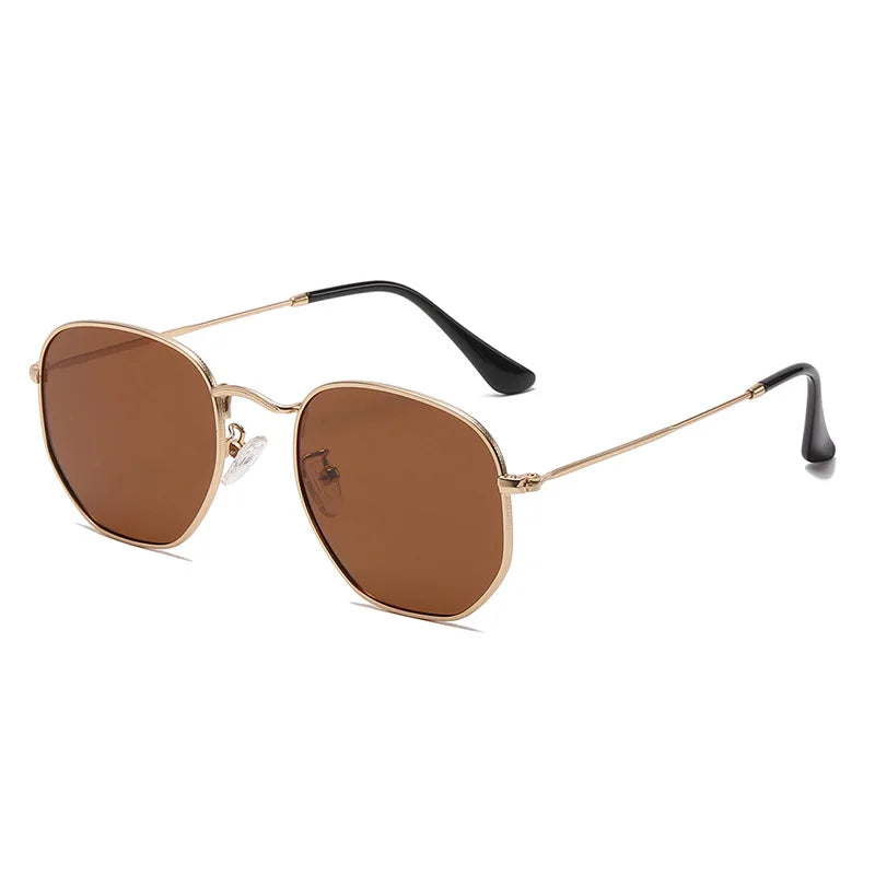 Hexagon Polarized  Sunglasses 2024 Men Women Square Polygon Sun Glasses Luxury Brand Design Retro Frame Eyewear de sol hombre