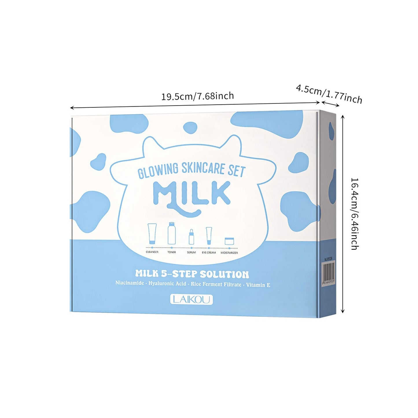 Milk 10PCS Skincare Set - Facial Cleanser Toner Serum Eye Cream Moisturizer +5 Masks Deep Hydration Moisturizing Nourish Brighte