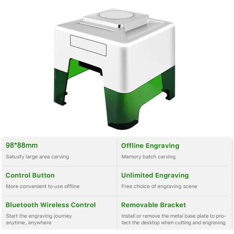 New Laser Engraver DIY Mark Printer Cutter Woodworking Machines Plastic 3000mw Bluetooth Mini Engraving Machine