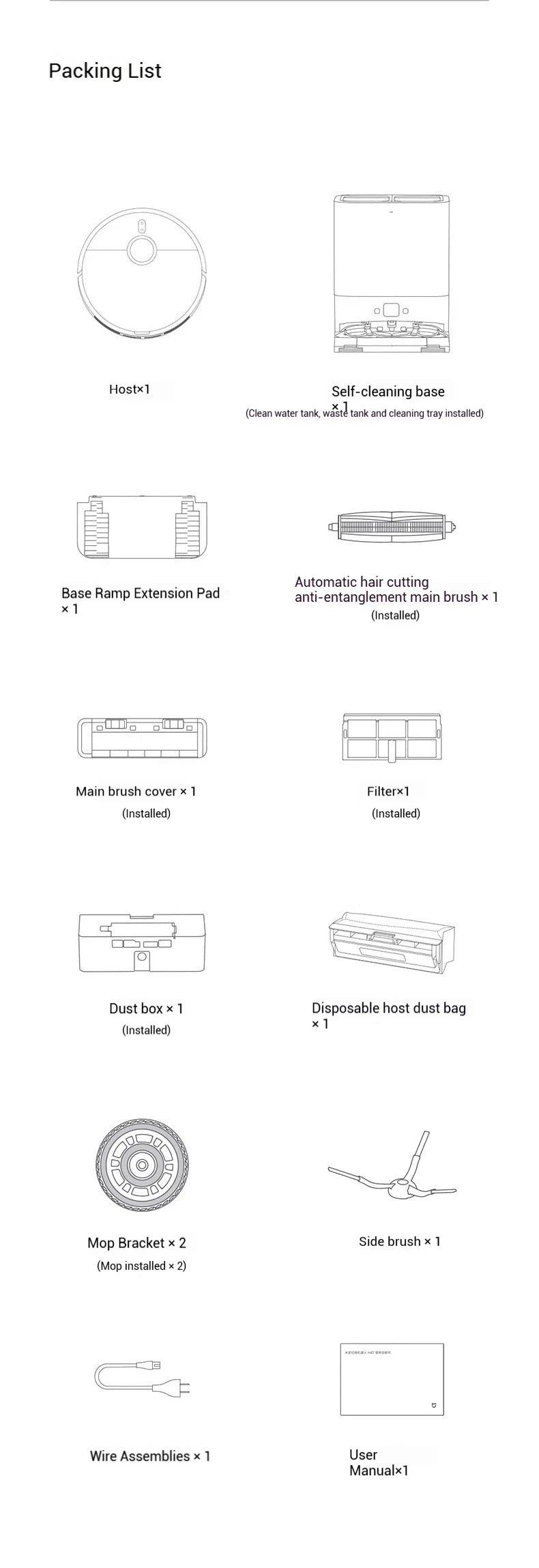 【Xiaomi】 Robot Vacuum H40, 10,000 Pa Powerful Aspiration, Ultra-Accurate Cleaning with Navigation LDS, 2-in-1: Vacuum and Wash