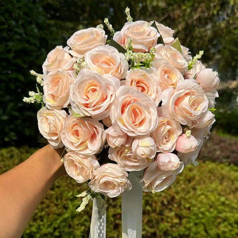 1PC Wedding Bouquet for Bride Wheat Ear and Green Leaf Wedding Bouquet Ceremony Anniversary Bridal Shower Wedding Accessories