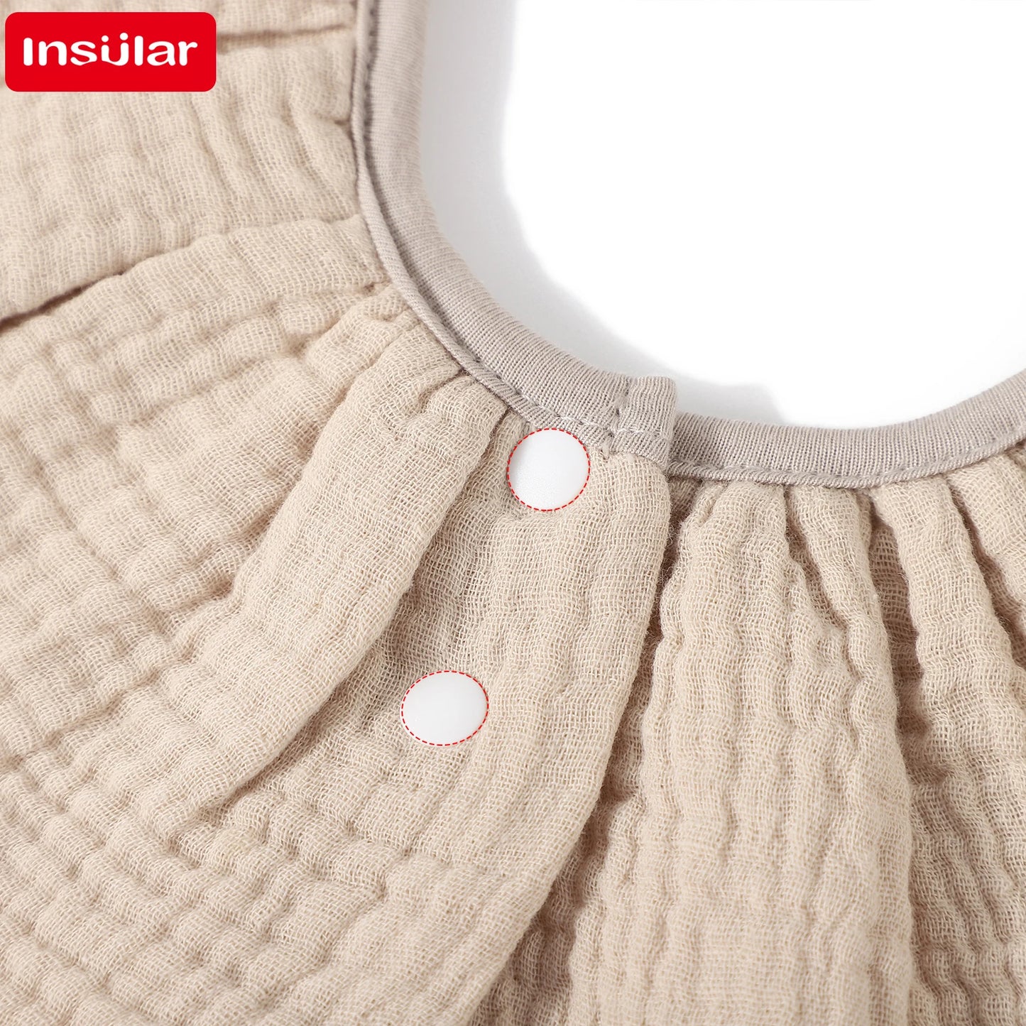 INSULAR Baby Bibs 100% Cotton Newborn Burp Cloths Skin-friendly Absorbent Infant Towel Breathable 360 Degree Gauze 4 Layer 0-1Y